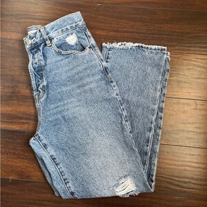 PacSun Light Blue Distressed Straight Leg Jeans